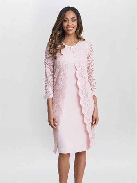 Clarabelle Mock Lace Jacket And Crepe Dress - Image 3