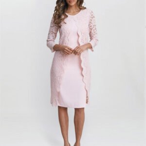 Clarabelle Mock Lace Jacket And Crepe Dress