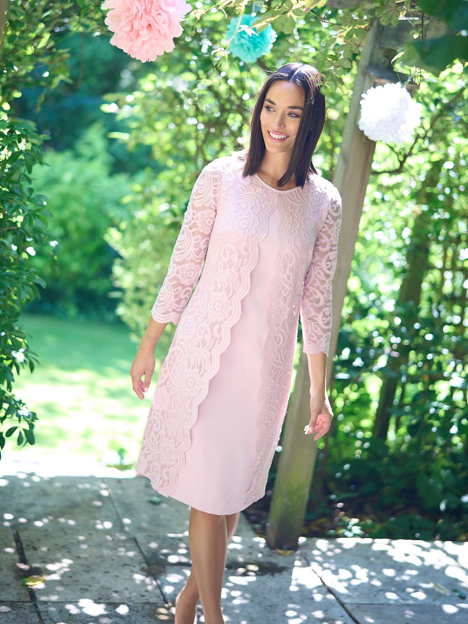 Clarabelle Mock Lace Jacket And Crepe Dress - Image 2