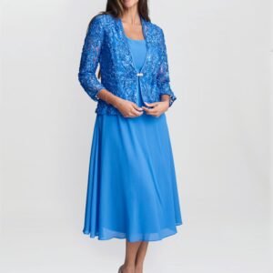 Adele Soutache Lace Jacket With Chiffon Dress