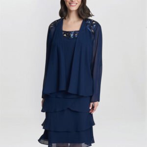 Leigh Embellished Tiered Sequin Jacket Dress