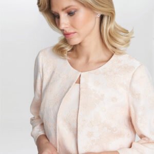 Lily Jacquard Shift Dress And Bolero With Gold Thread