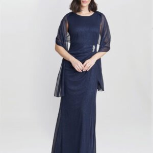 Alicia Maxi Dress With Embellishment And Matching Shawl