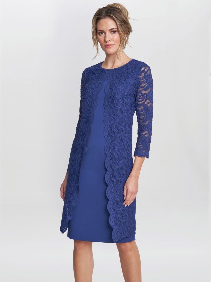 Clarabelle Mock Lace Jacket And Crepe Dress - Image 2