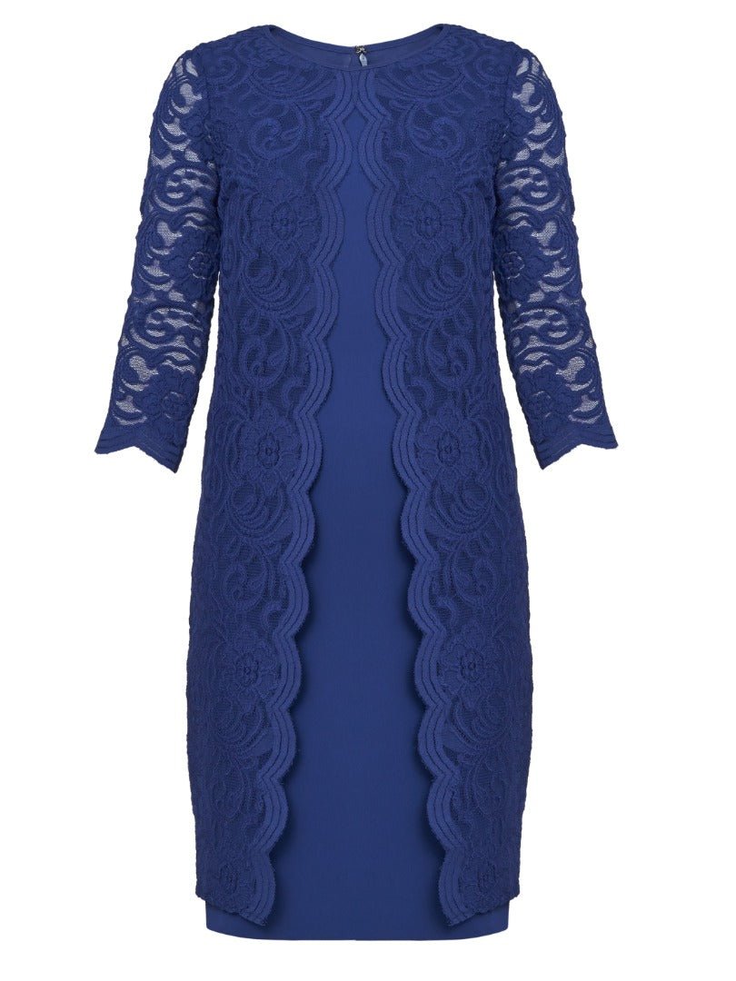 Clarabelle Mock Lace Jacket And Crepe Dress - Image 6