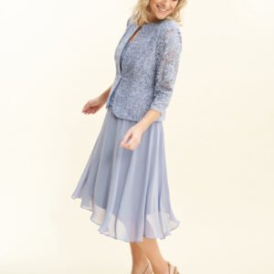 Laticia Midi Length Lace Mock Jacket Dress
